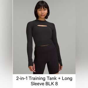 Lululemon 2-in-1 Training Tank + Long Sleeve BLK 8